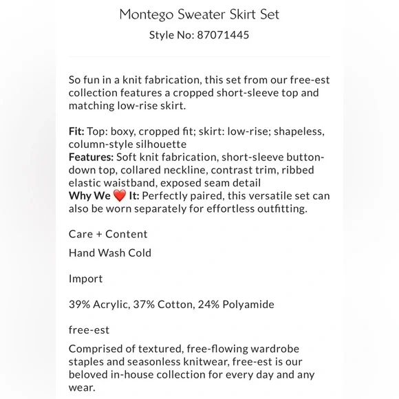 Free People - Montego Sweater Skirt Set - Picture 4 of 12